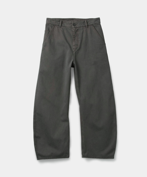 MOLESKINE High-Waist Curved Pants (Washed Charcoal)
