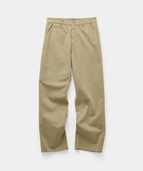 Distressed Brushed Chino Pants (Beige)