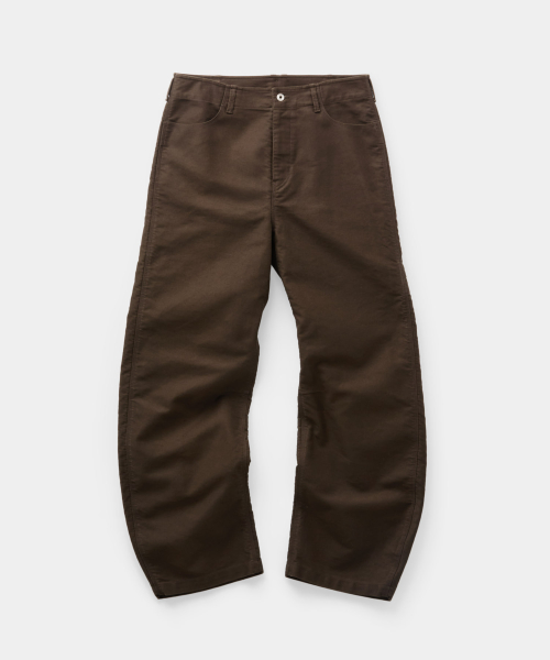 Deep Curved Jumbo Washed Pants (Washed Dark Brown)