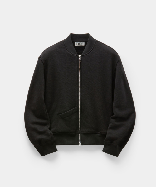 Cotton Aviation Sweat Zip Up (Black)