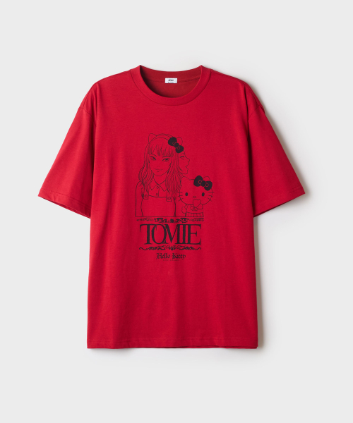 [SANLIO X Junji Ito] Short Sleeve T Shirt (Red)_SPRLG49U04