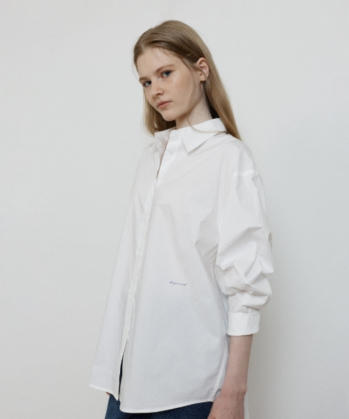 soft cotton oversized shirt - white