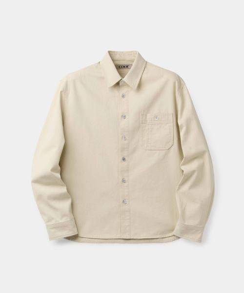 Single Pocket Washed Cotton Shirts (Beige)