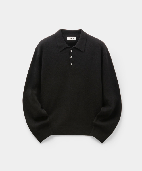 Topfill Wool Polo Knit (Black)