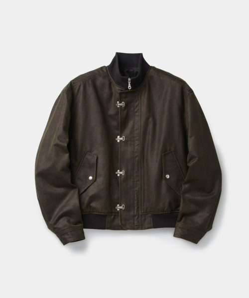 Washed Soft-Feel Deck HUKE Bomber Jacket (Washed Brown)