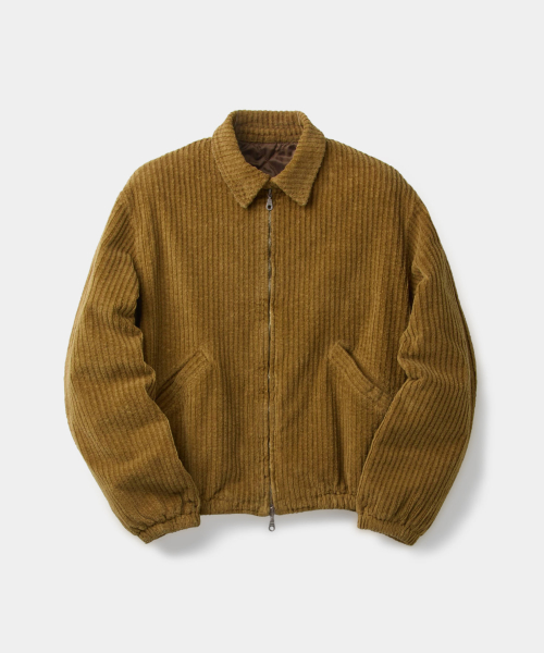 Dyed Corduroy Quilted Swing-Top Bomber (Camel)
