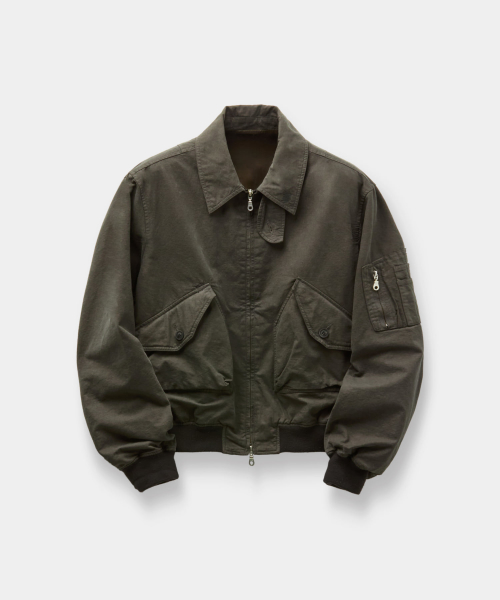 Dyed Cotton Flight Jumper (Washed Brown)