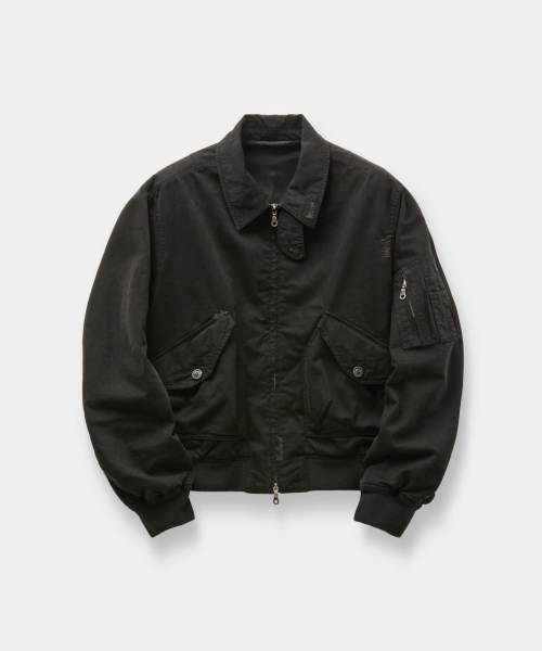 Dyed Cotton Flight Jumper (Washed Black)