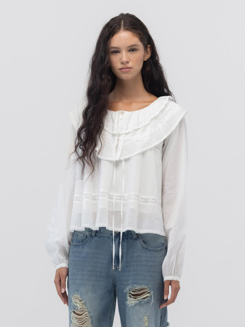 MALLOW LACE BLOUSE (WHITE)