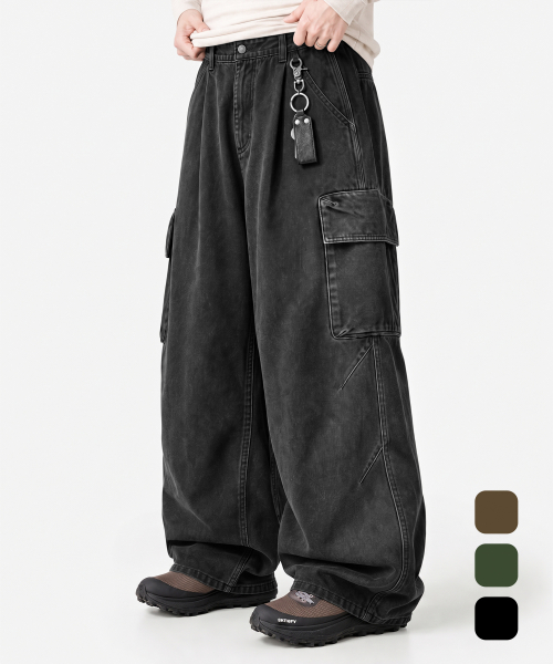 VLAD CURVED BANDING CARGO PANTS_(COTTON FADE) 3 COLOR