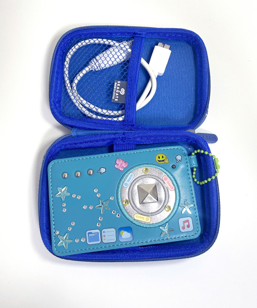CAMERA CARD WALLET TEAL BLUE