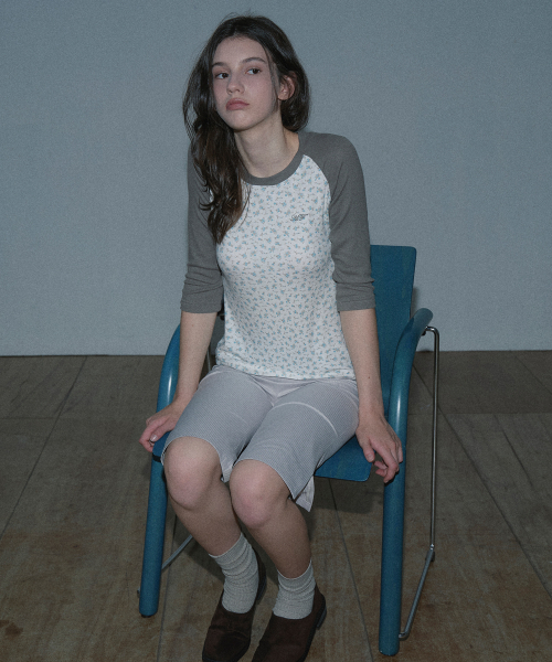FLORAL RAGLAN T-SHIRT (KHAKI BEIGE)