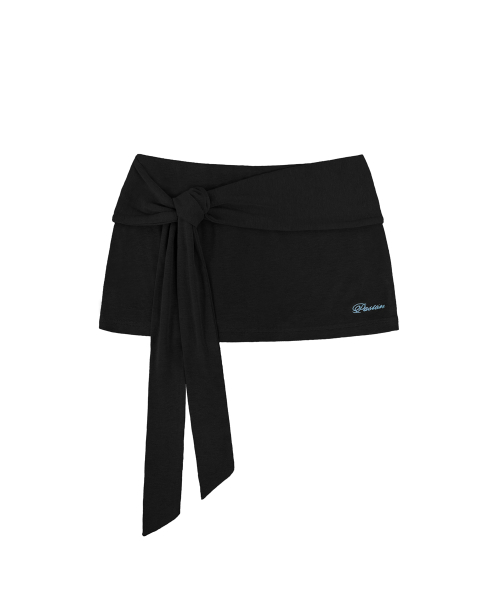 COLETTE Logo Wrap Skirt_ Black