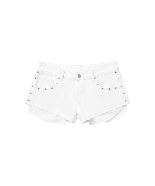 Romy Cutoff Micro Shorts_White