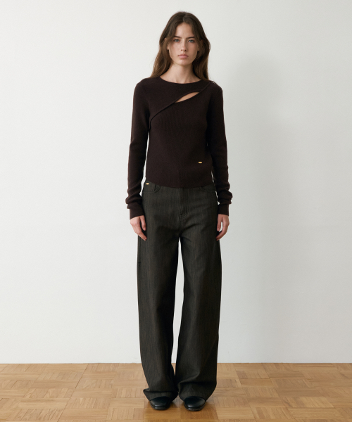 Parisien Washing Denim Pants_Brown
