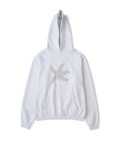 TCM starfish zigzag hoodie (light heather grey)