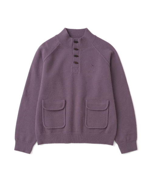TCM vintage toggle highneck knit (purple)