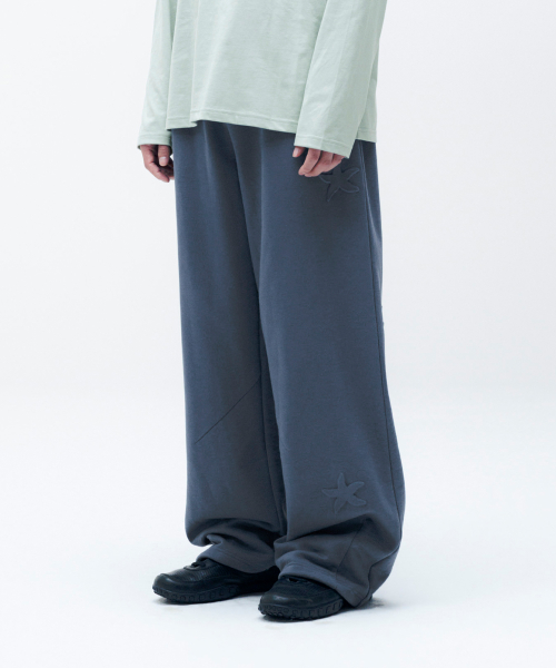 TCM bubble star sweat pants (dusty blue)