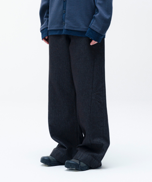 TCM unbalance ethnic stripe pants (black)