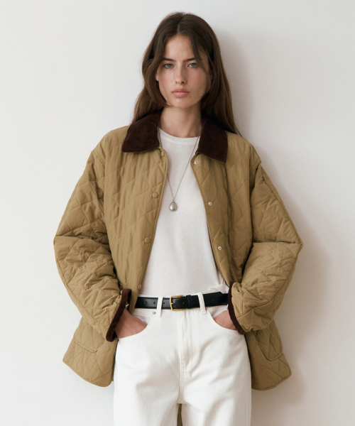 Arden Belted Quilting Jacket_2colors