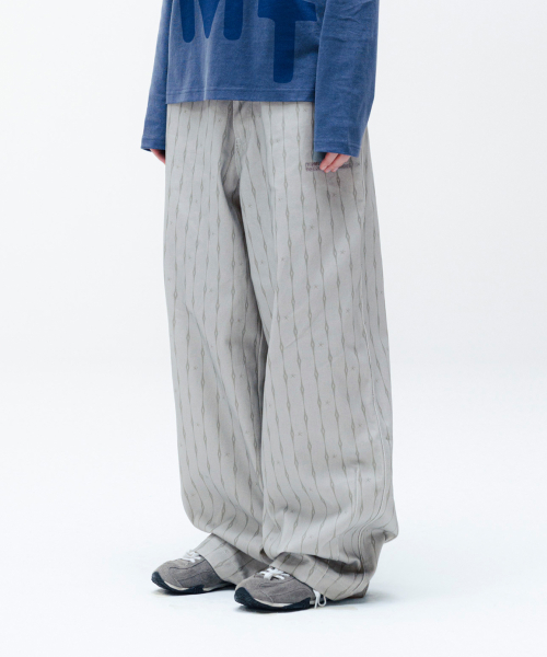 TCM cotton pattern pants (light grey)