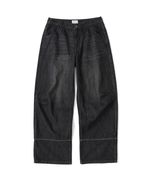 TCM stitch denim pants (black)