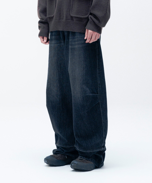 TCM stitch denim pants (black)