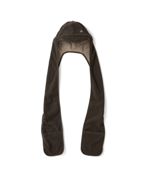 TCM reversible fleece hooded muffler (brown)