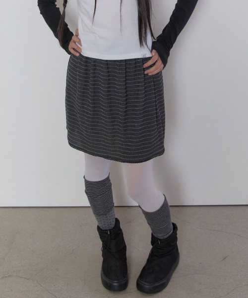 Layered Lace Skirt [Charcoal]