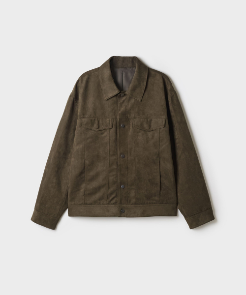 [Synthetic Leather] Suede Trucker Jacket_SPJLG49M01