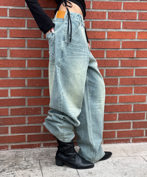 DOUBLE CAT WASHED DENIM SAND