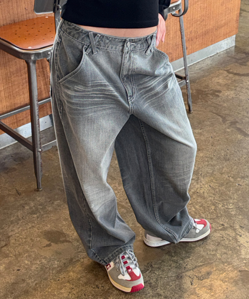 DOUBLE CAT WASHED DENIM GREY