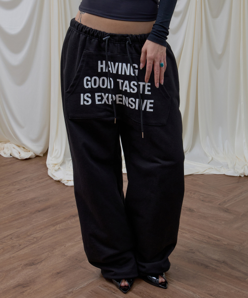Pouch Pocket Sweatpants - Black