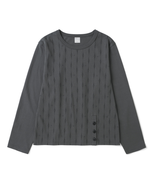 TCM vintage stripe long sleeve (charcoal)