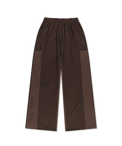 WAFFLE COLOR BLOCK TRACK PANTS IN BROWN
