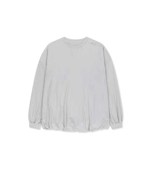 BLOUSON HEM OVERFIT TOP IN LIGHT GREY