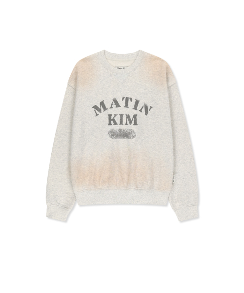 VINTAGE SPRAY LOGO SWEATSHIRT IN LIGHT BEIGE