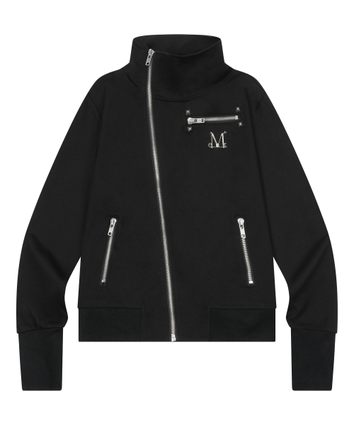 RIVET METAL EMBLEM DIAGONAL JACKET