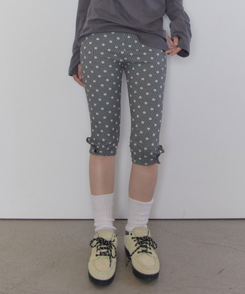 Dot Capri Leggings [Gray]