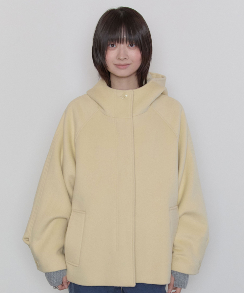 Hooded Half Coat [Yellow]