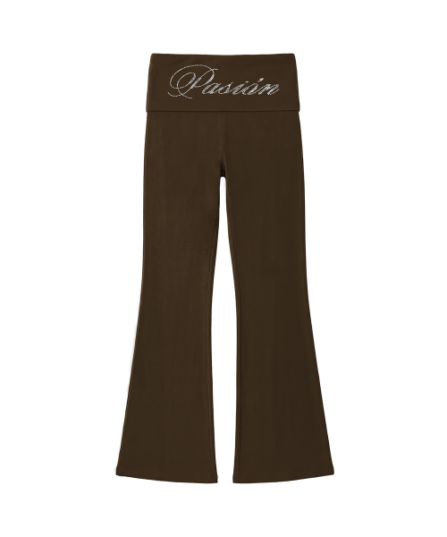 Slim Crystal Glam Pants_Brown