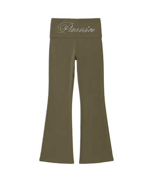 Slim Crystal Glam Pants_Khaki
