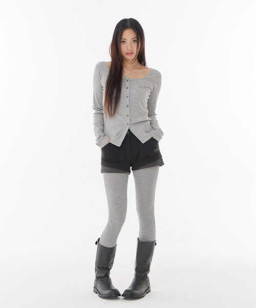 MABLE TWO TONE SHORT PANTS / BLACK