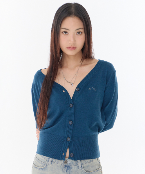 SOFTY BASIC CARDIGAN / BLUE GREEN