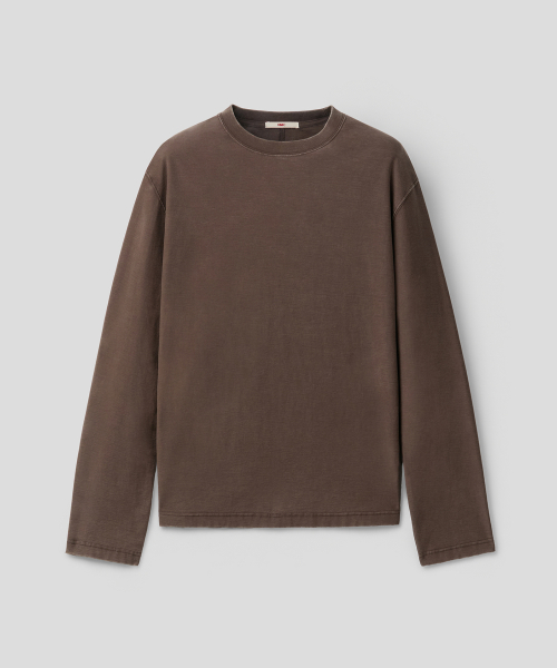 [REGULAR FIT] VEIL LONG SLEEVE (BROWN)