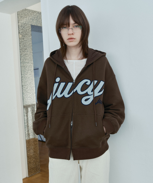 Oversized Lettering Hoodie Zip-Up J1JP020B