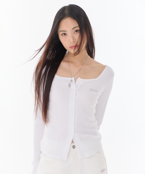 MUTE BUTTON CARDIGAN / WHITE