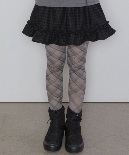 Sketch Grid Tights [Gray]