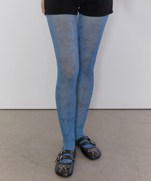 Tiny Glyph Tights [Blue]