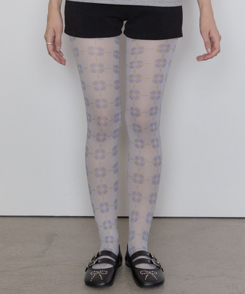 Flora Tile Tights [Gray]